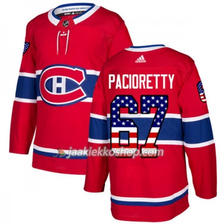 Miehille NHL Montreal Canadiens Pelipaita Max Pacioretty 67 Adidas 2017-2018 Punainen USA Flag Fashion Authentic